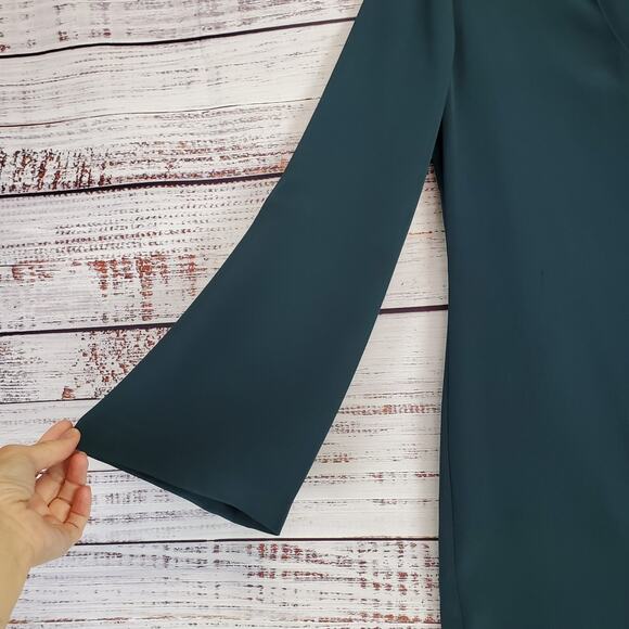 Elizabeth and James Silk Jade Green Brigette Dress Flare Sleeves Whimsy Fairy 4 - Picture 7 of 14